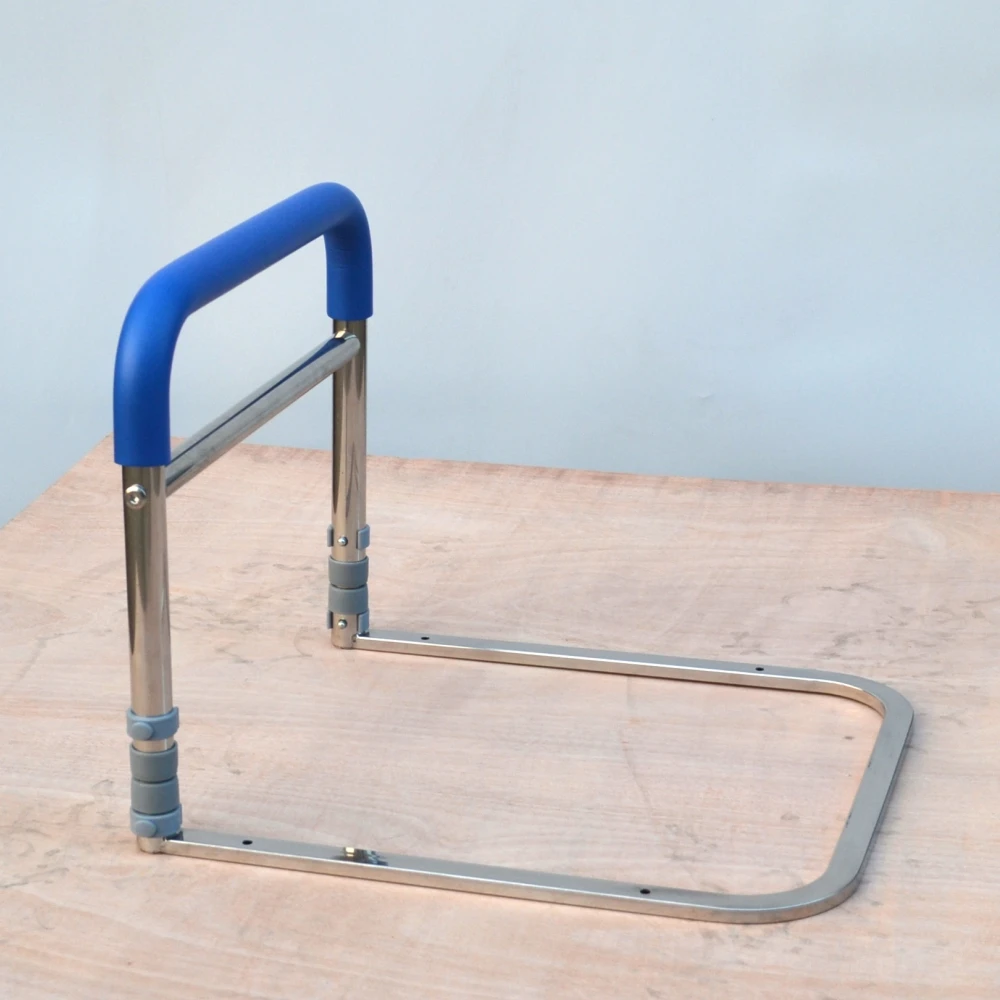 Trilho de cabeceira de aço inoxidável 304 de altura ajustável com alça macia e alça auxiliar de material antiderrapante para obter acordar