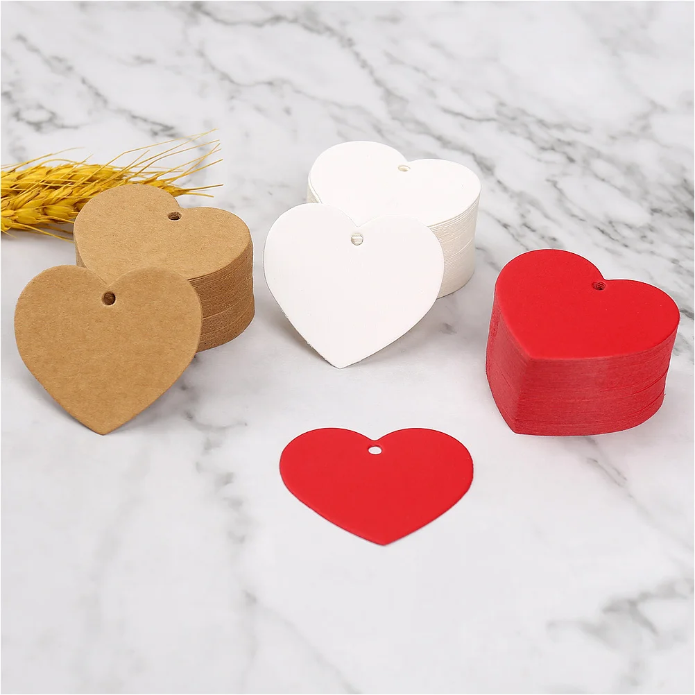 300 Pcs Love Tag Portable Gift Tags Blank Heart The Valentines Day Hanging Craft