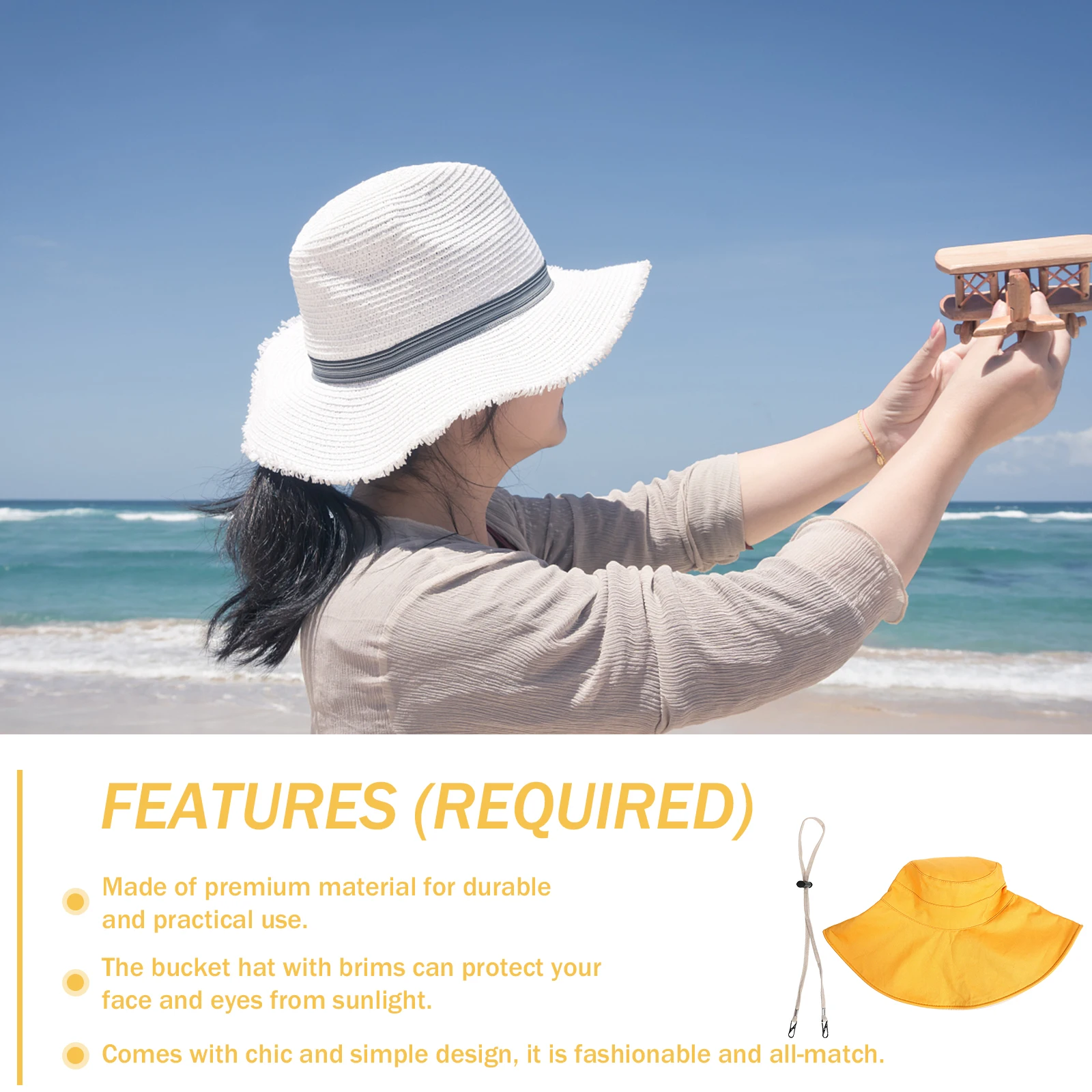 

Dual Side Bucket Wide Brim Fisherman Hats UV Protection Sun Hat Women Beach Travel Outdoor Foldable Soft Comfortable