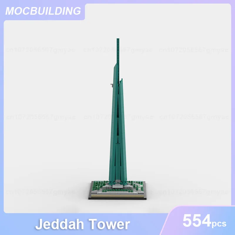 Jeddah Tower Architecture Model MOC Building Blocks Display DIY Assemble Bricks Educational Creative Collection Toy Gifts 554PCS