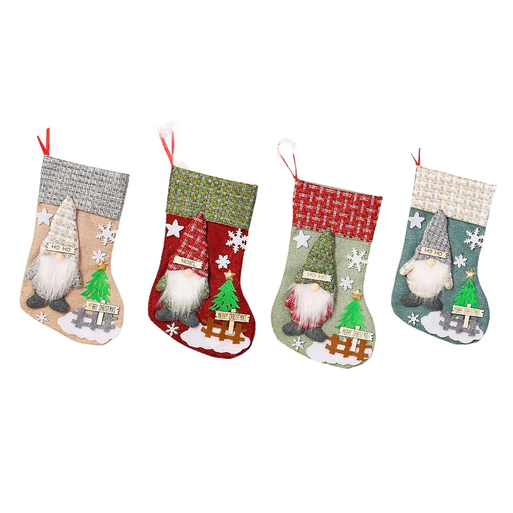 3d Gnome Holiday Stockings Total Length Approximately 32cm Plush Christmas Stockings Reusable Christmas Stockings