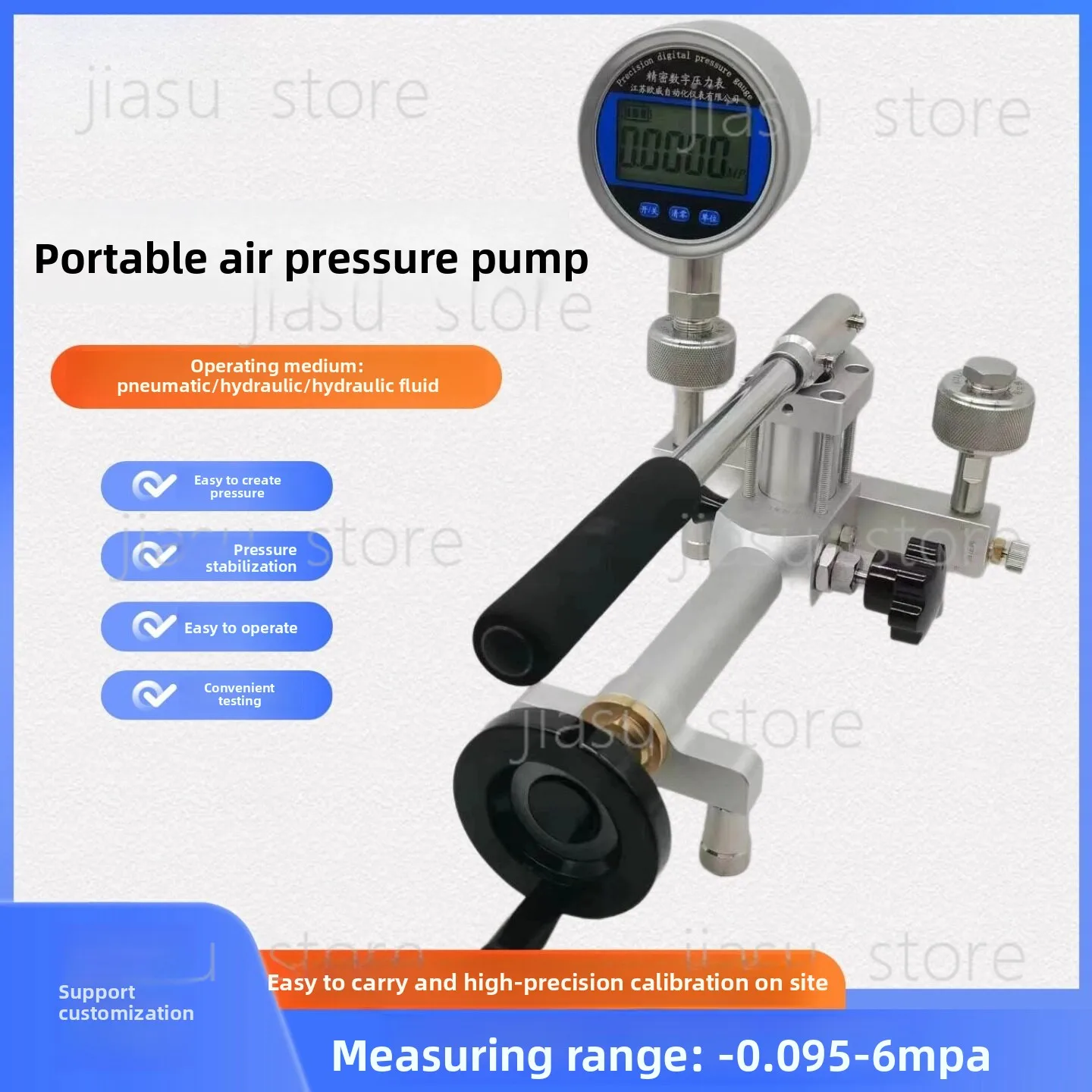 

Pneumatic Calibration Bench,Handheld Air Pressure Pump Vacuum Pressure Source,Field Calibrator for Pressure GaugeTransmitter