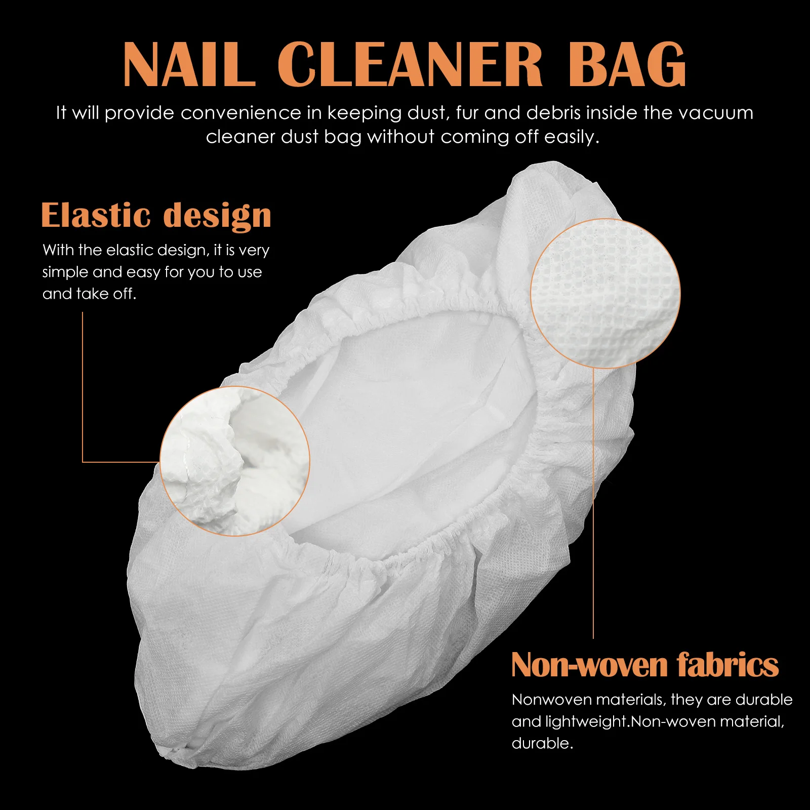 

5pcs Vacuum Cleaner Bags For Nails Dust Collector Pouch Replacement Dust Collecting Bag Non-Woven Nail Art Tool Suction Pouch