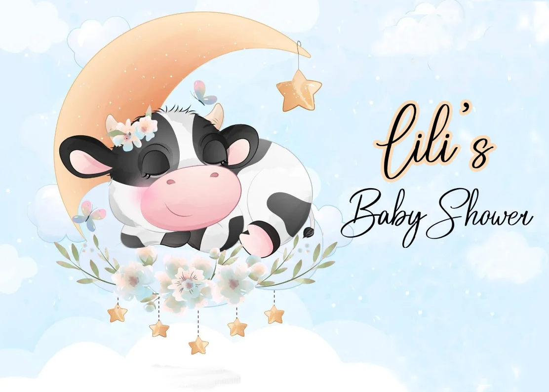 7x5FT Personalized Holy Cow Vaca Lola Pink Barn Happy Birthday La Grana Custom Photo Backdrops Backgrounds Vinyl 220cm x 150cm