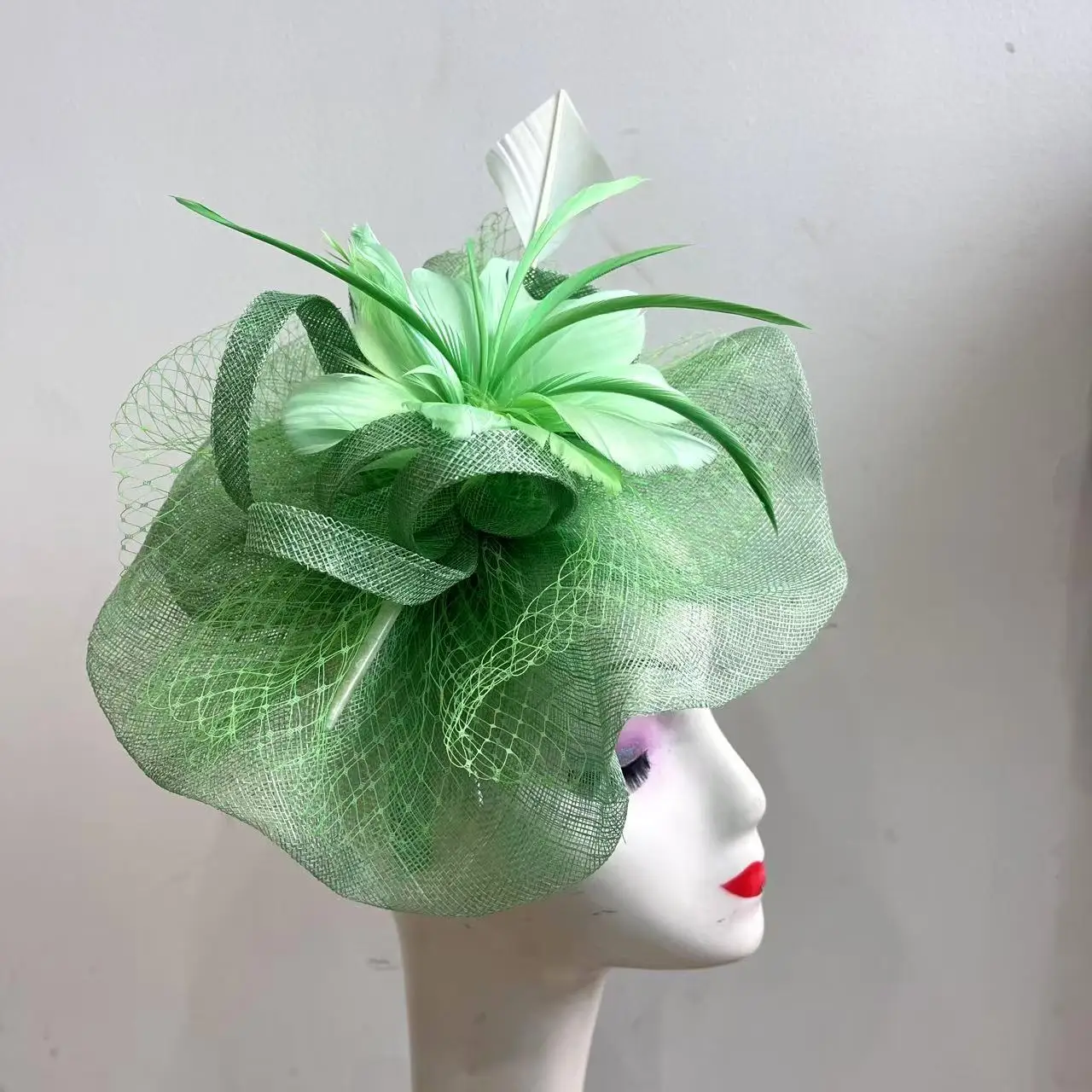 

Fascinators Hats for Women Ladies Feather Veil Tea Party Headwear Kentucky Wedding Headpiece Outfit Headband Church Derby Hat