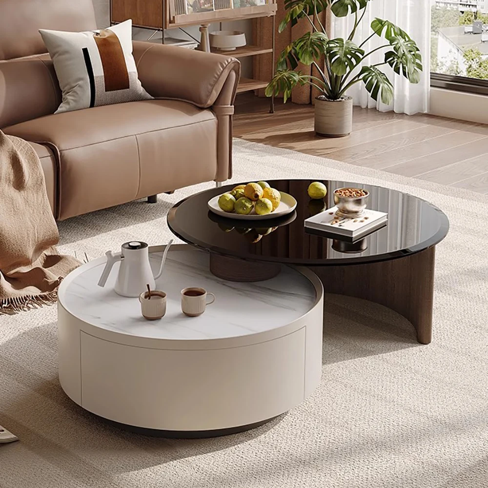 

Nordic Aesthetic Coffee Tables Luxury Decor Round Glam Coffee Tables Minimalist Unique Stolik Kawowy Living Room Furniture