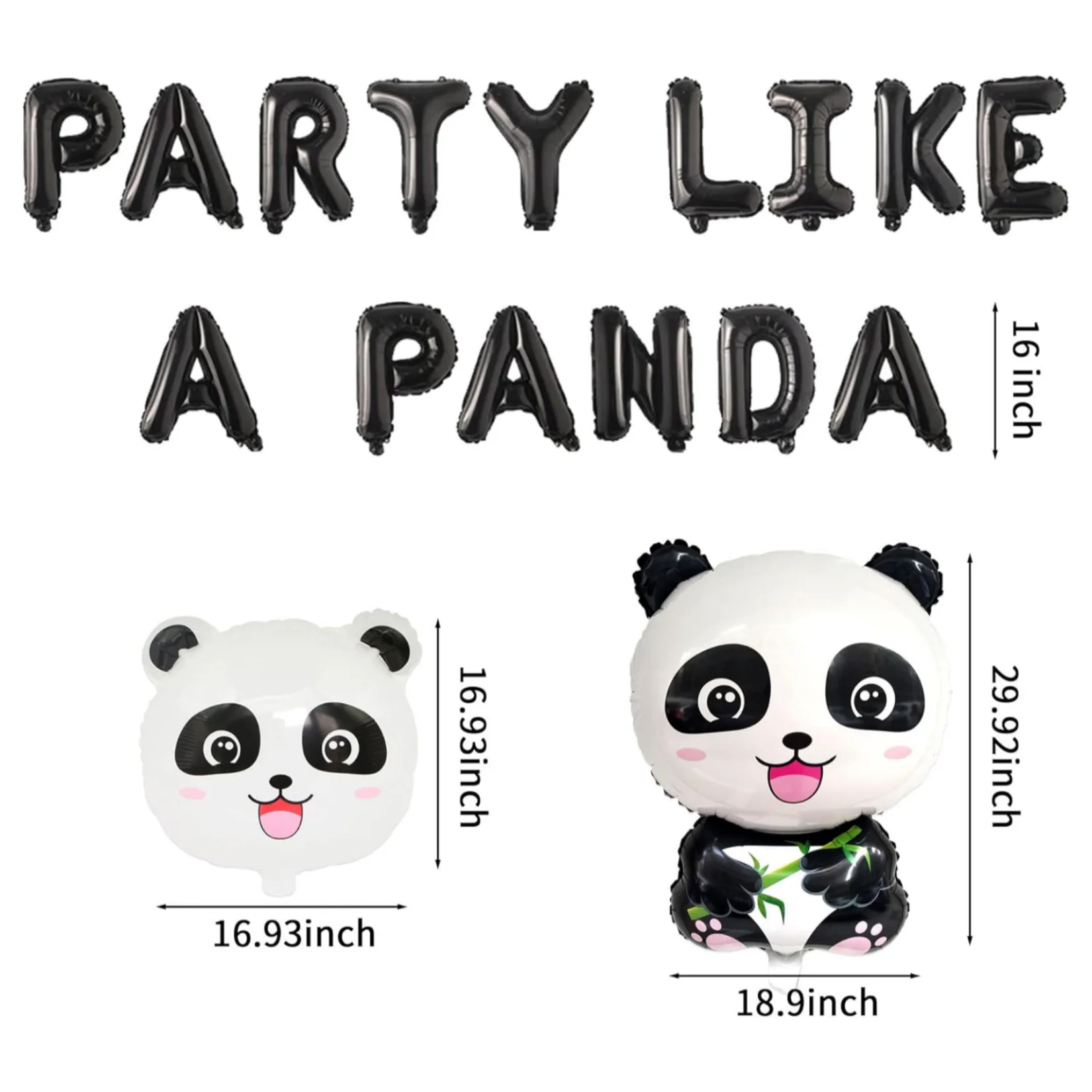 Panda Party Balloon Decoração, Birthday Banner, LaVenty Party