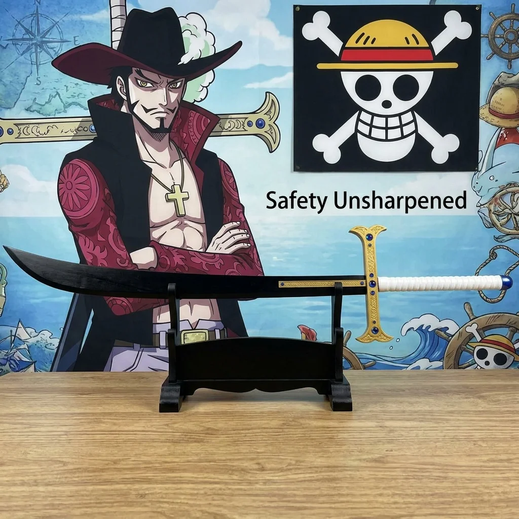 

43inch One Piece Katana Dracule Mihawk Giant Eagle Sword Real Full Size Japanese Samurai Sabre Cosplay Prop Home Decor Toy Gift