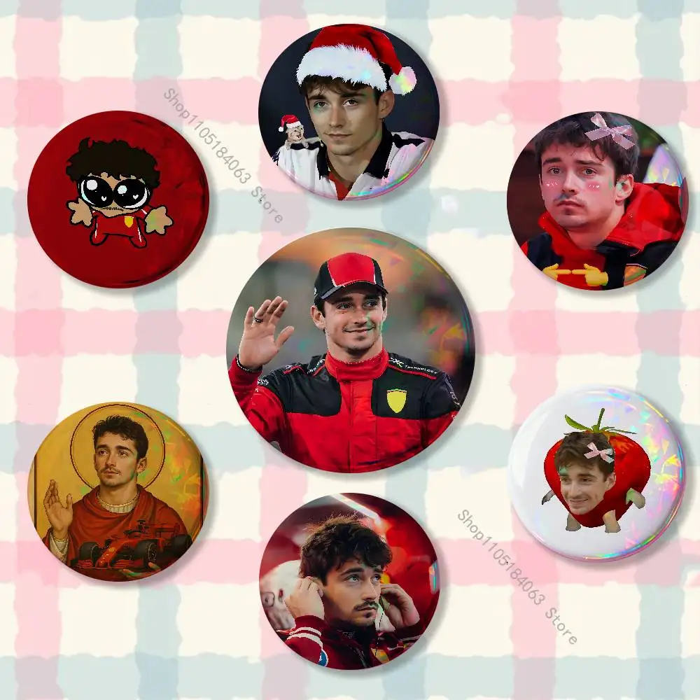 

C-Charles Driver L-Leclerc 16 Badges Button Round Creative Pin Brooch Badge Bag Decor Fans Collect Friends Gifts