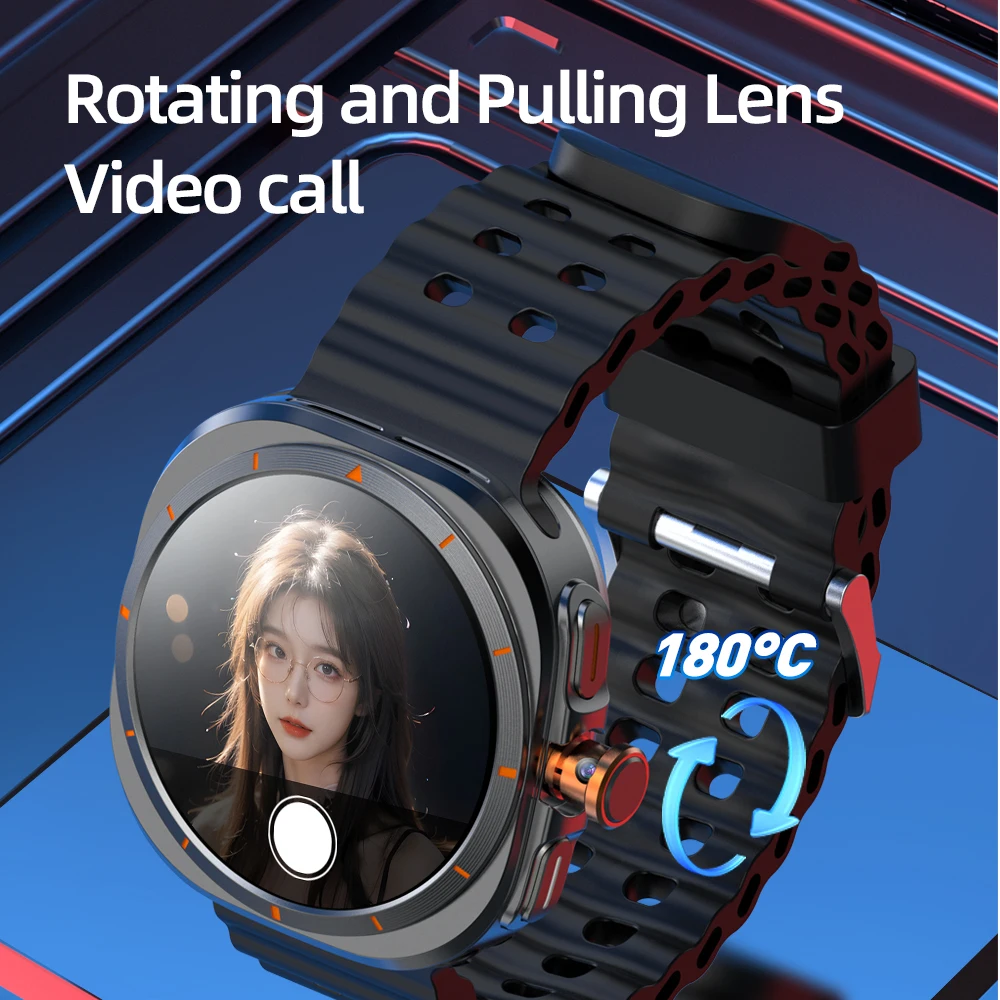 

8GB+128GB Smartwatch Ultra 5G LTE Android Smart Watch Video Call 4G/5G SIM Card S GPS WIFI Rotary Camera Global Call Watch Men