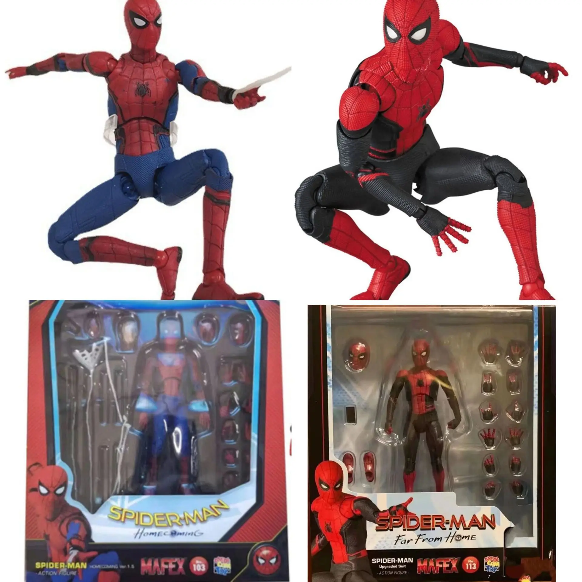 

15CM Mafex 113 103 Spiderman Action Figure Toys Deluxe Edition Multi-accessories Spider Man Movable Model Collectible Gift