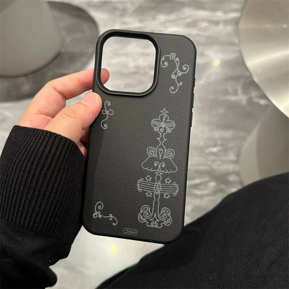 Geschnitztes Kreuz Handyhülle für iPhone 17 16 15 14 13 12 11 ProMax 16 15 14 Plus 17 16 15 14 13 12 11 Pro 17Air Silikon Matte Hülle – Detail 8