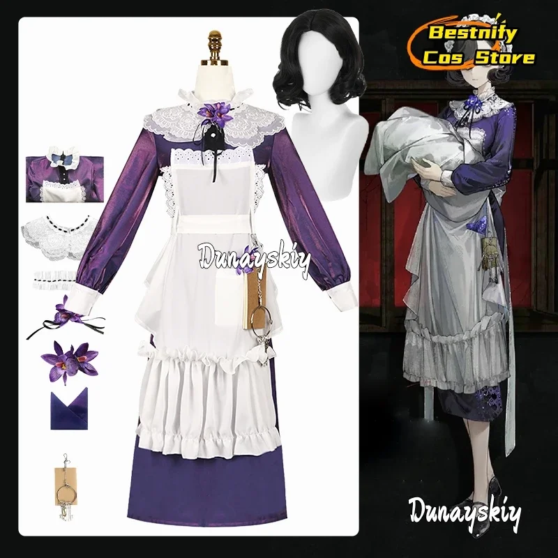 

CosplayGame Reverse:1999 Tuesday Cosplay Costume Christine Role-playing Maid Dress Deep Purple Women's Dresses Wig 2025Anime Par