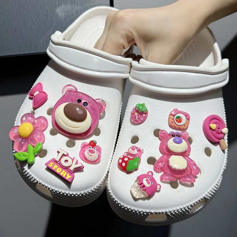 

11PCS Disney Strawberry Bear Set Accessories Shoe Charms Buckle Set Cartoon Classic Character Kawaii DIY Charm Party Gift