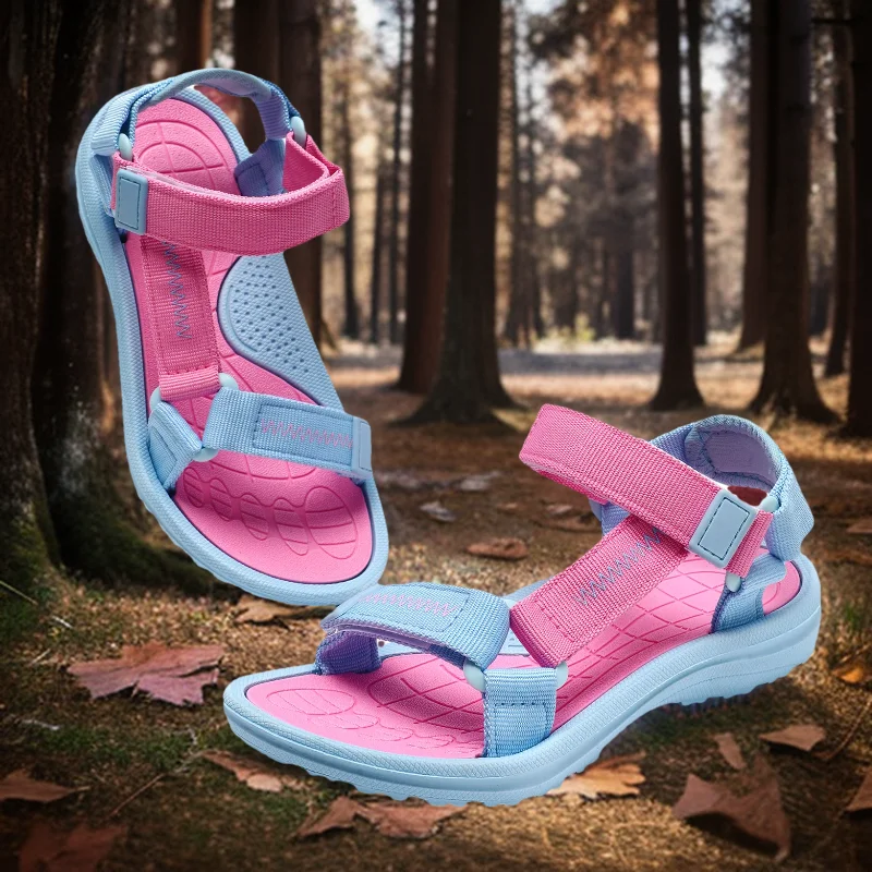 

Summer Outdoor Kids Boys Girls Sandals Casual Anti-Slip Bottom Soft Hiking Beach Flat Shoes Outsole for Children Size30-38