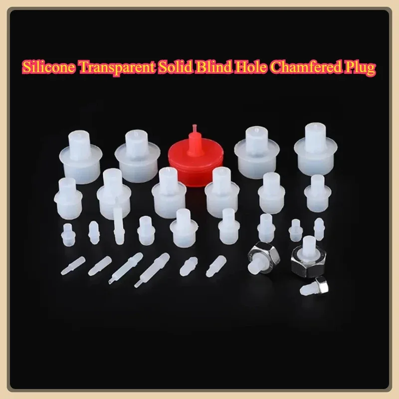 Transparent Silicone Solid plug Blind Hole Chamfered Internal Thread Sprayed Dust Proof High Temp Resistant Sealing