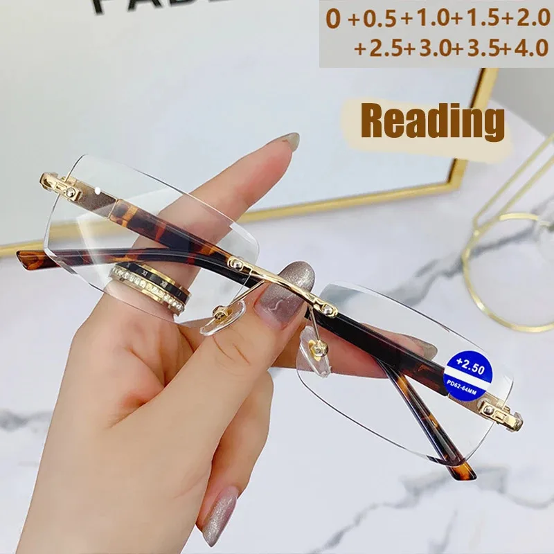 Rahmenlose, randschneidende, blendfreie photochrome Brille, modische photochrome Vintage-Brille im Metallstil 3011