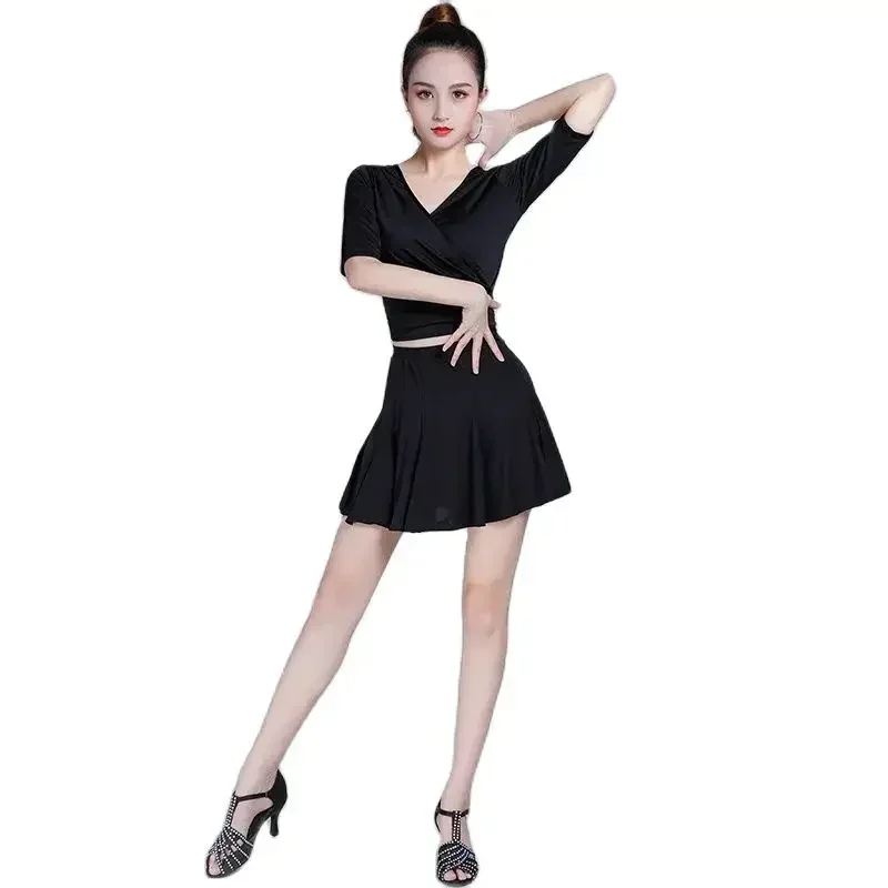 

Latin Dance Clothes Adult New Practice Clothes Dance Clothes Female Tops National Standard Modern Dance Tops 2025