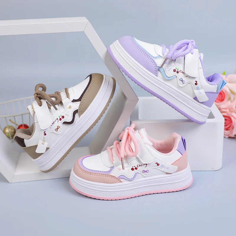 

New 2025 Autumn Kids Sports Shoes Girls Soft Sole Antiskid Skate Shoes Comfortable Walking Shoe Children's Casual Print Sneakers