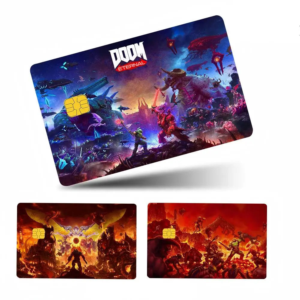 Hot Game E-Eternal D-Doom-es 100% New Anime Waterproof Skin Cover Skin Sticker For Credit Bank Debit Card No Fade
