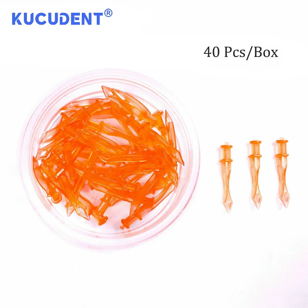 KUCUDENT 40/210 Pcs Dental Diamond Wedges Autoclavable Disposable Adaptive Interdental Teeth Gap Composite Restoration Materials