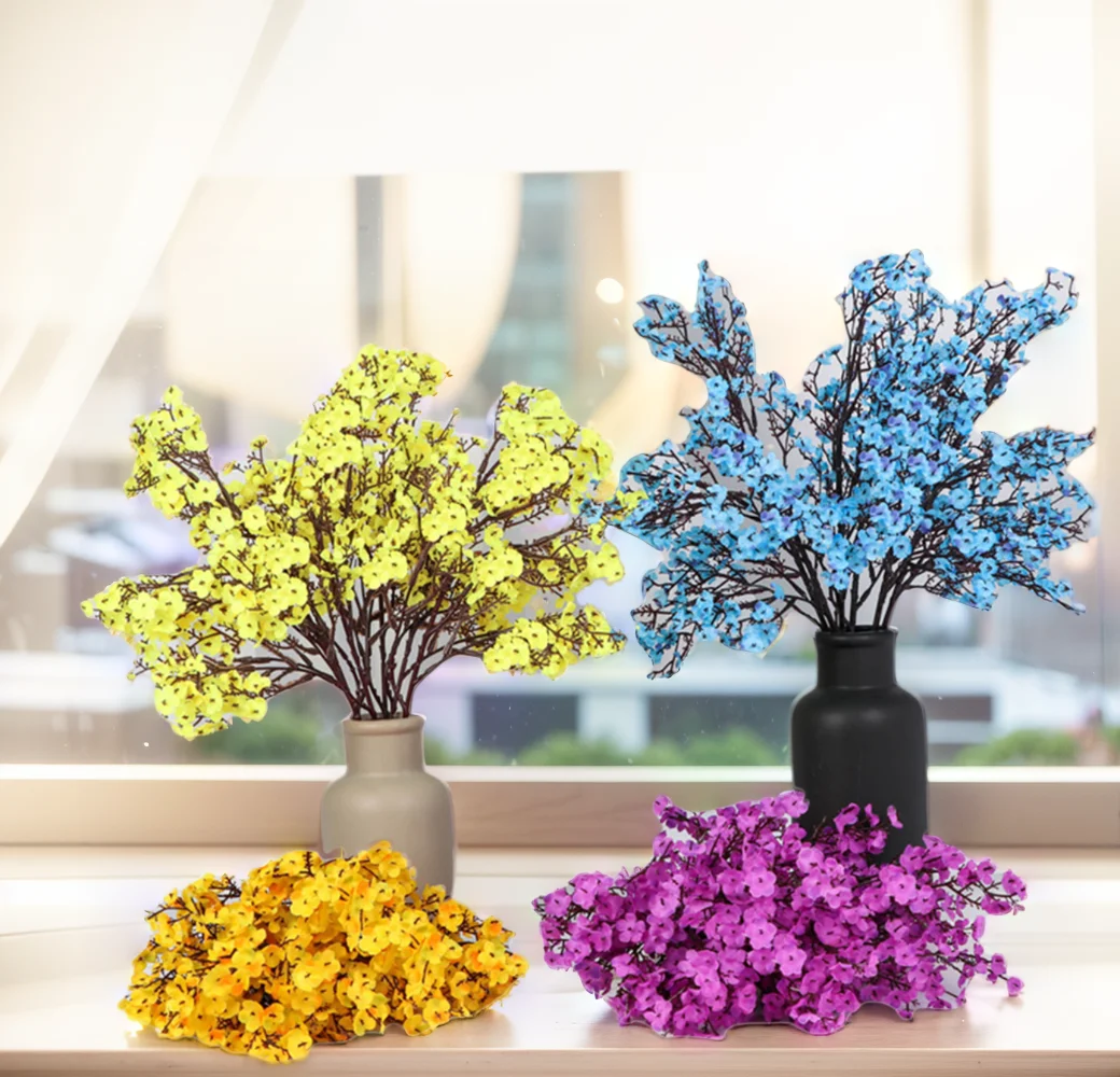 

5 Forks 37cm Babies Breath Artificial florasis Plastic Gypsophila DIY Floral Bouquets Arrangement for Wedding Home Decoration