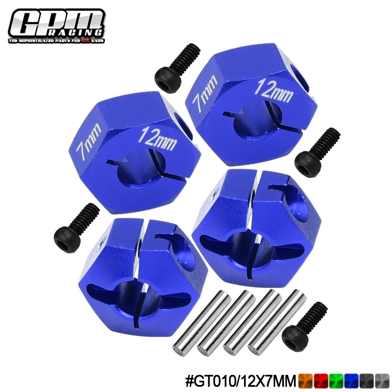 GPM TRAXXAS 1/10 FORD GT 4-TEC Drift Ford Mustang  Alloy Hex Adapters 7mm Thick