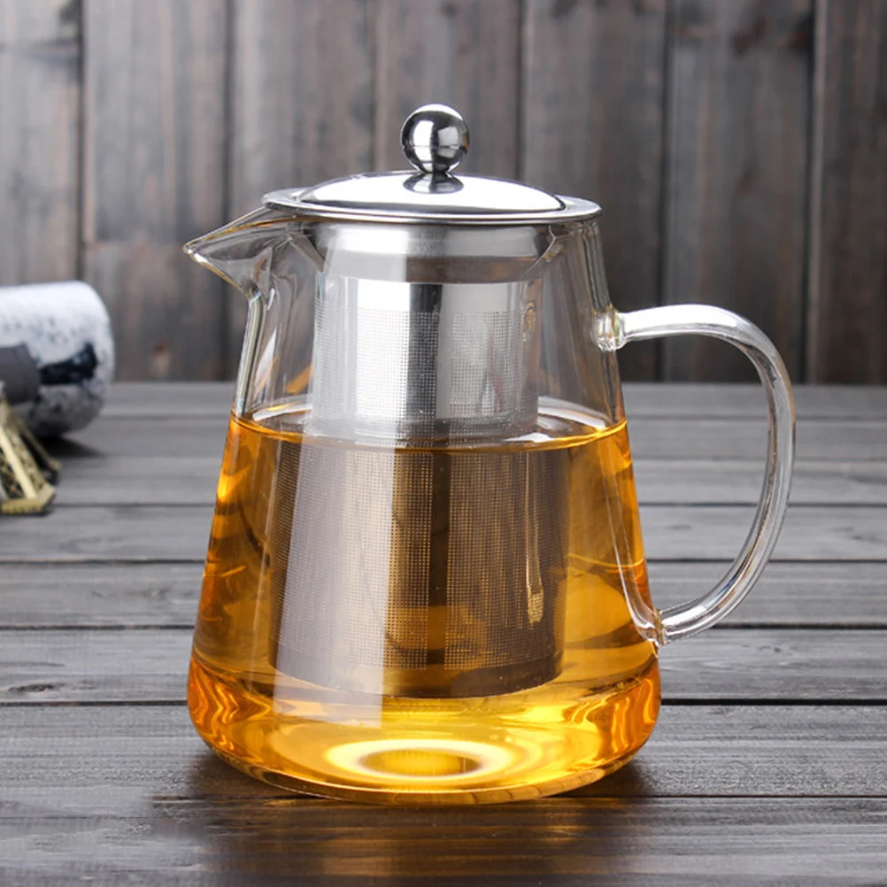 

32 Oz 950ml High Borosilicate Glass Teapot Stainless Steel Infuser Heat Resistant -20 to 150c Dishwasher Safe Loose Leaf Flower