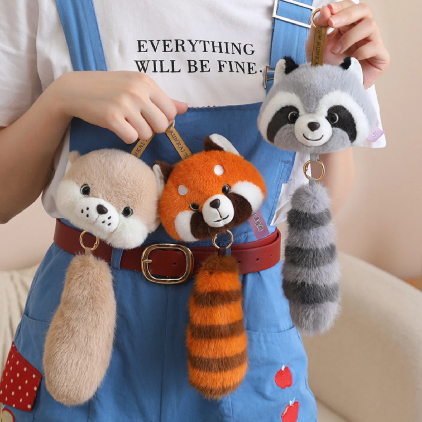 

Soft Toy Keychain Charm Fuzzy Tail Stuffed Creature Keychain Faux Faux Hair Bag Charm Cloth Hanging Strap Key Loop Ornament Bead