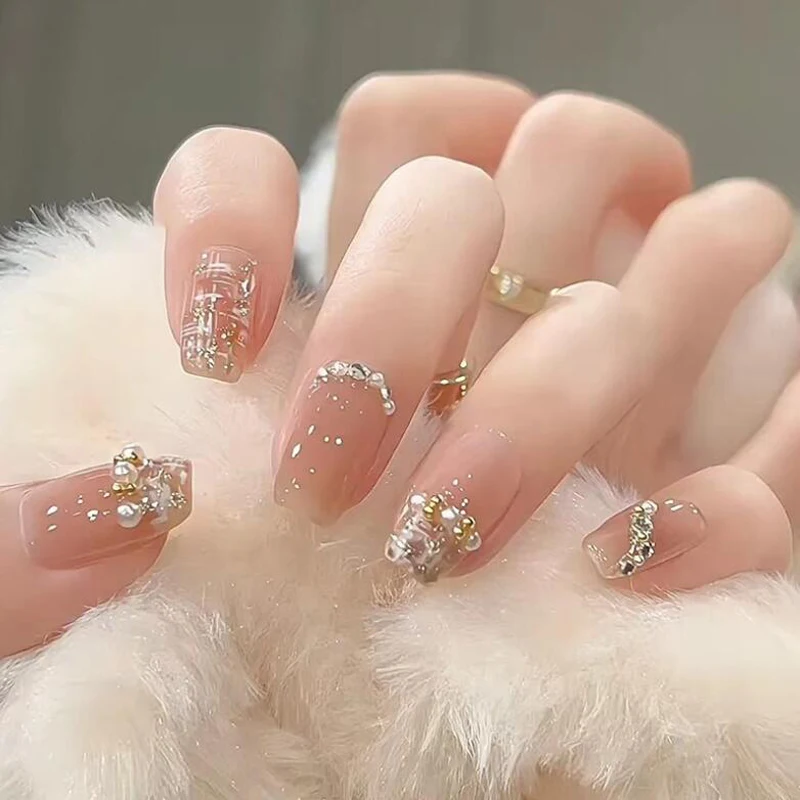 

Detachable Long Coffin False Nails Ballerina Wearable Fake Nail Full Cover Nail Tips DIY Manicure Nail Art Stickers