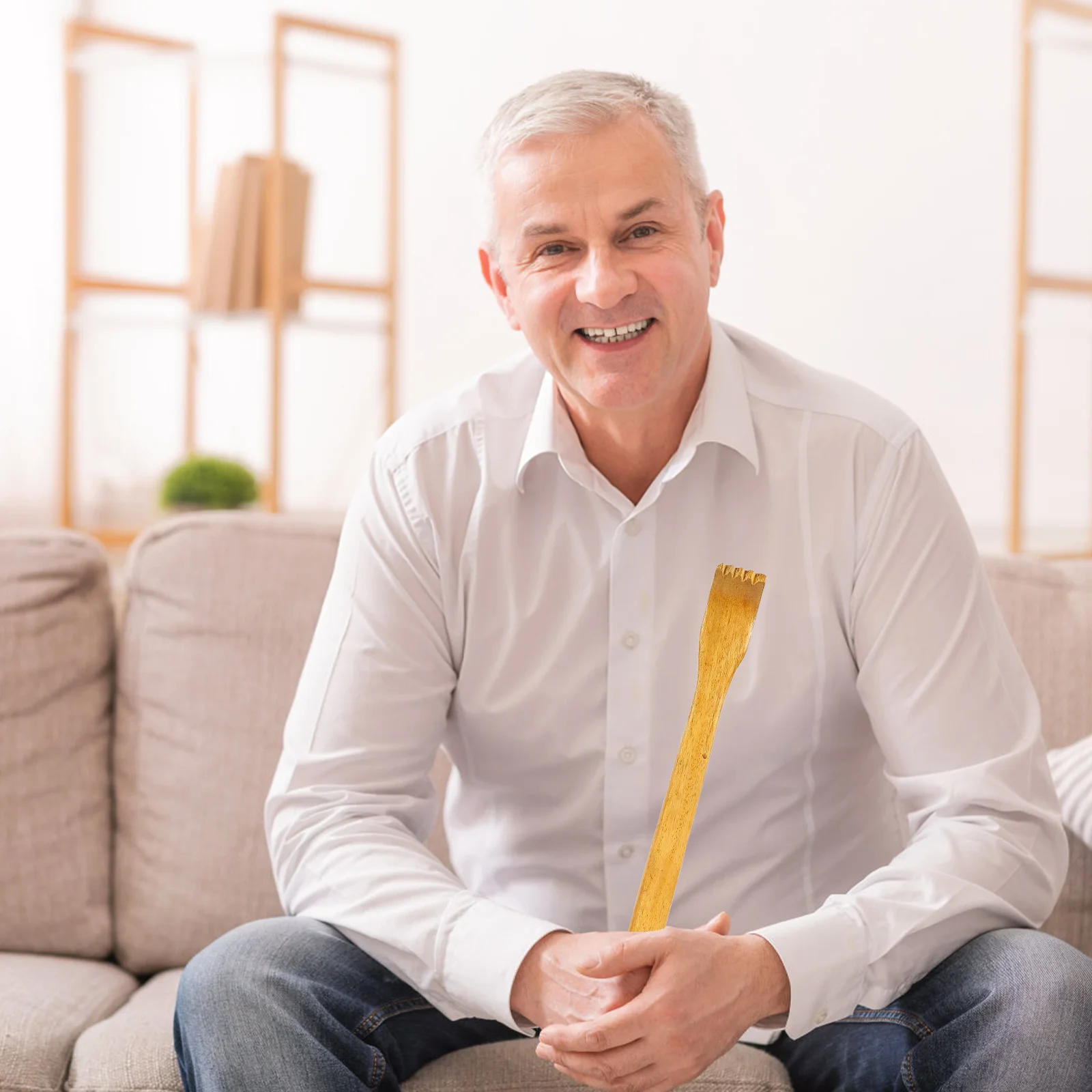 

Wooden Back Scratcher Massage Stick with Non-Bend Handle Body Scraper for Itch Relief Hard Reach Spots Travel Storage