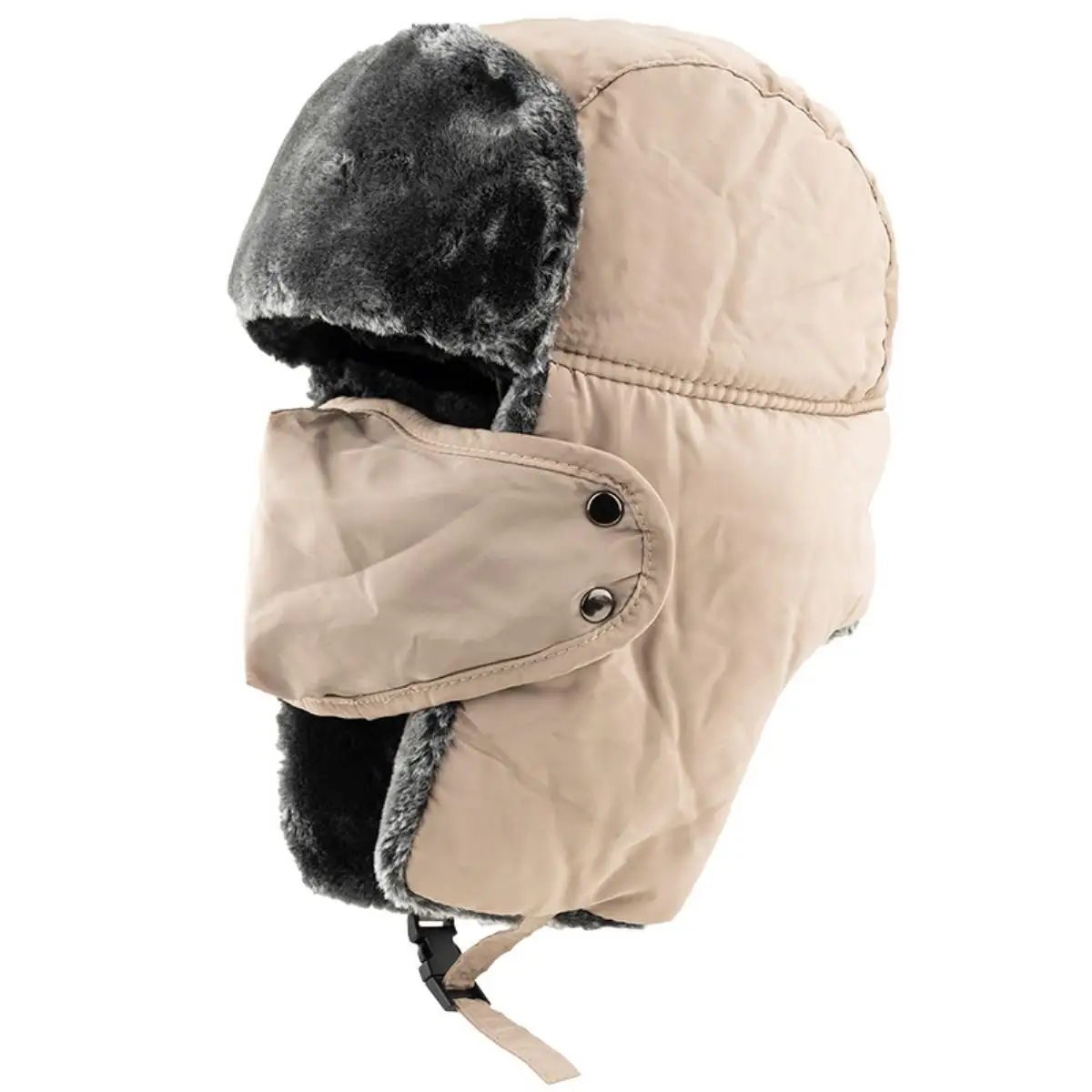 Chapéu Ushanka de Inverno para Homens e Mulheres com Protetor de Orelhas e Máscara à Prova de Vento
