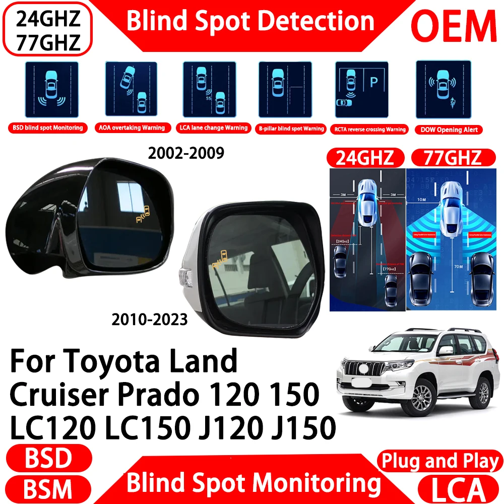 for Toyota Land Cruiser Prado 120 150 LC120 LC150 J120 J150 Blind Spot Assist Monitoring Detection System Millimeter Wave Rada
