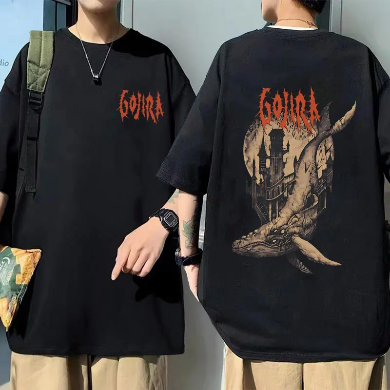 Hot Sale Rock Metal Band Gojira From Mars To Sirius Flying Whales Print T-shirt Men Women Fashion Oversized Streetwear Tshirt