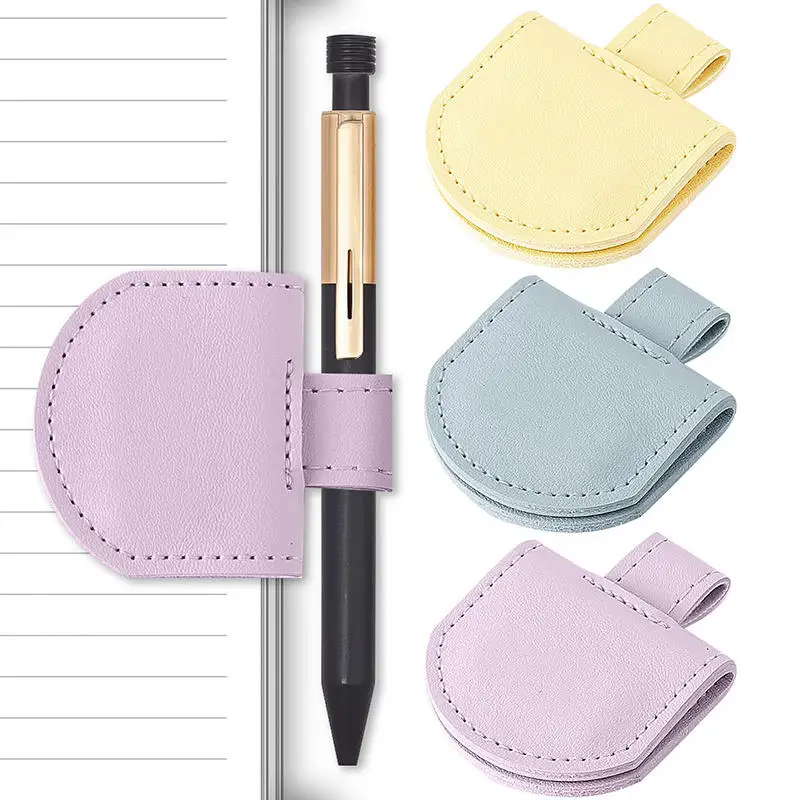 

1/2Pcs Magnetic Bookmark Pen Clip Leather Pencil Holder Elastic Loop For Journal Notebook Paper Folder Writing Office Supplies