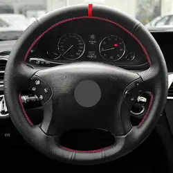 Hand Braid On Steering Wheel For Mercedes Benz C Class W203 2001 2002 2003 2004 2005 2006 2007 Car Steering Wheel Leather Cover