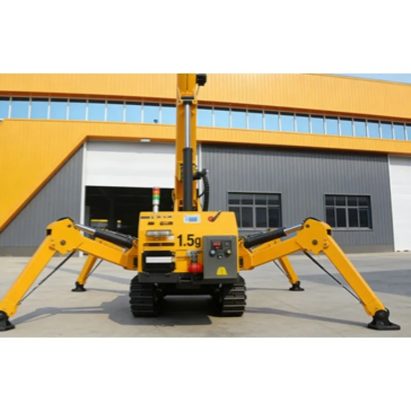 Customized Zero Tail Swing Mini Crane 1.5 Ton 4 Point Outriggers Quick Release Hook