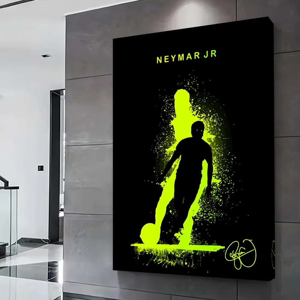 Neymar Jr. Soccer Silhouette Art Poster Customizable Printed Canvas Painting for Pictures Wall Art Home Decoration Ornaments
