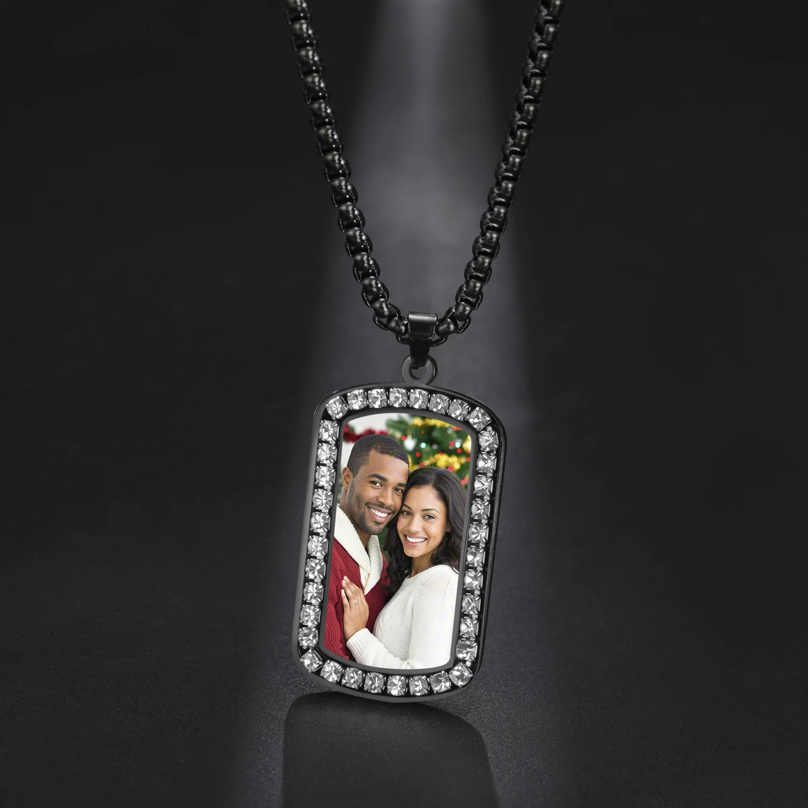 COOLTIME Personalisierte Foto-Halskette, personalisierte Erinnerungsmedaillons, Bild-Anhänger-Halskette, Schmuck, Geschenk für Sie und Ihn – Detail 14