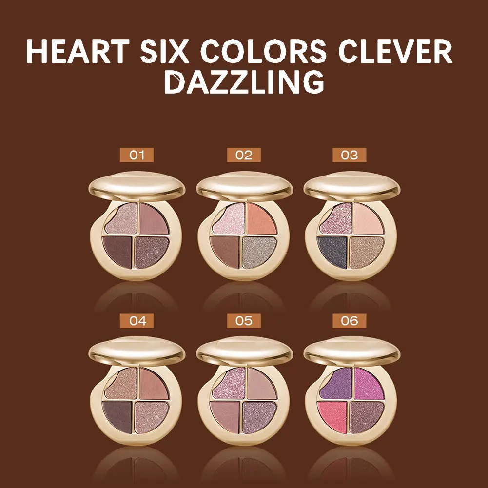 4 Color Eyeshadow Palettes Matte Glitter Highlighter Makeup Waterproof Long Lasting Eye Makeup Tool No Fading Daily Makeup