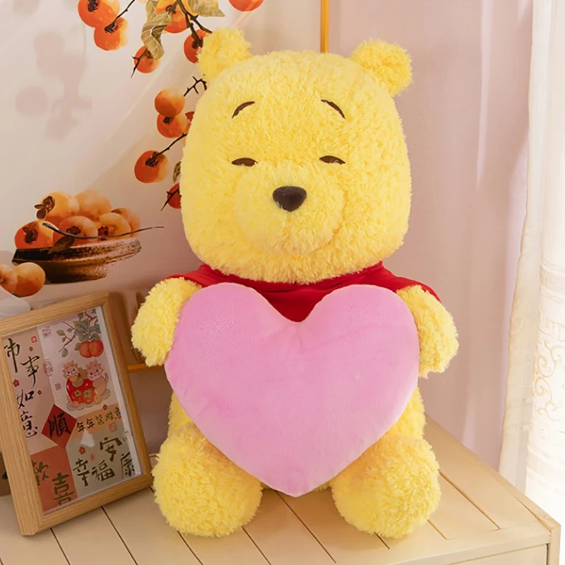 Disney Winnie The Pooh Plush Toys Love Kawaii Anime Plushie Doll 30-70cm Piglet Bear Stuffed Pillow Birthday Gifts for Childrens