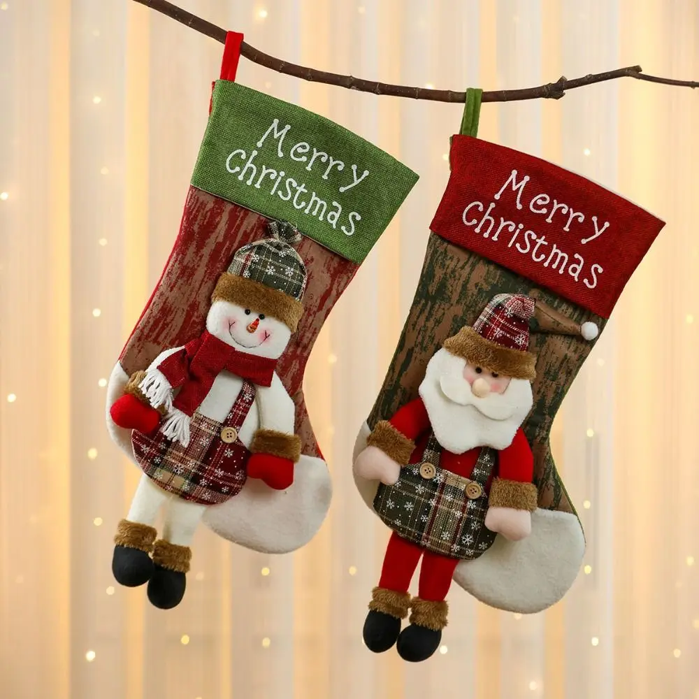 אופנה קריקטורה חג המולד מתנות תיק שלג elk עץ חג המולד גרביים תיק יד קיבולת גדולה חג המולד דקורטיבי גרביים מתנות