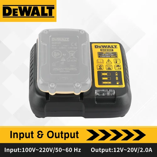 Imagen 2 del producto Cargador de batería de litio DeWalt DCB107 2A para cargador de nivel láser Dewalt 10,8 V 18V 12V 20V DW089LG