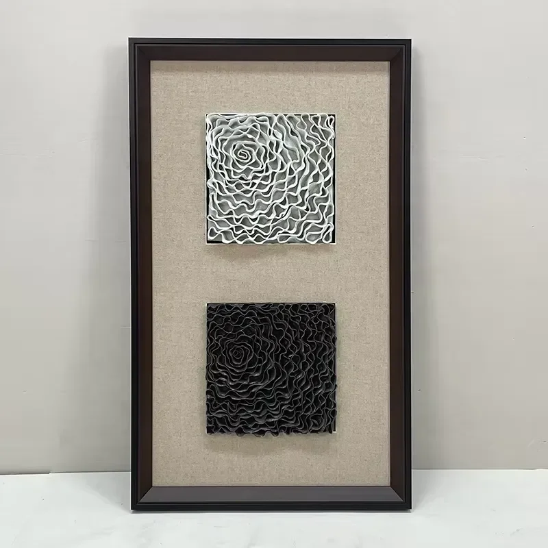 Wholesale Ready Made Pottery Hotel Artwork Vintage Hand Crafted Ceramic Flower 3D Wall Decor