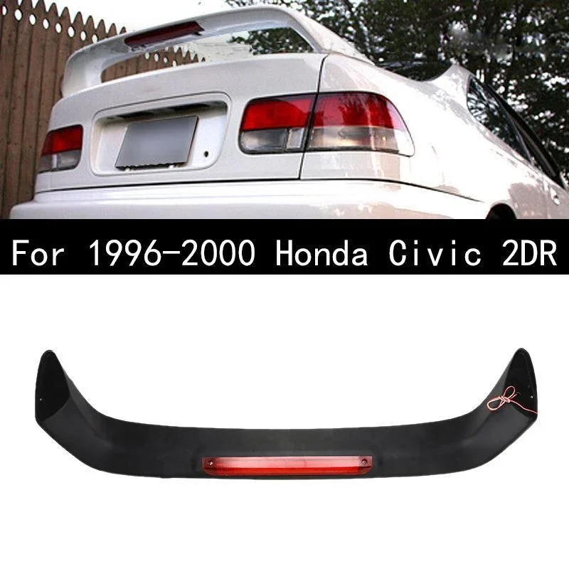 RMAUTO Car Rear Trunk Spoiler Wing JDM Style with LED Brake Light Lamp for Honda Civic 2DR Coupe 1996-2000 Car Body Styling Kits
