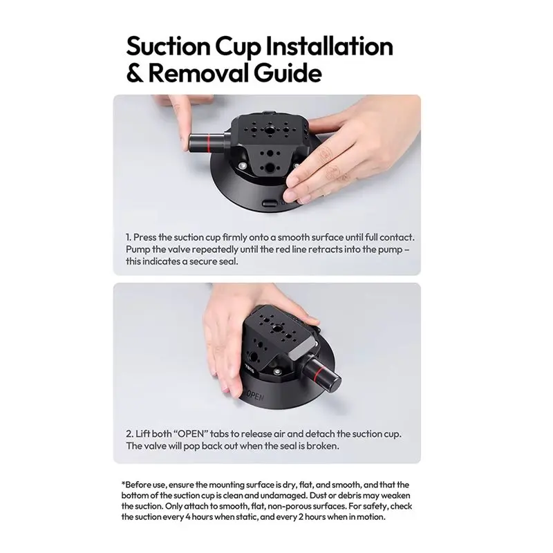 A92Z TB15 Suction Cup Mount For Filmmakers Vehicle-Mounted Camera Sucker Bracket Sturdy& Flexible