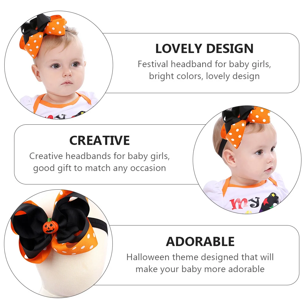 

2pcs Infant Hairband For Baby Girls Festival Party Halloween Elastic Headband Kids Headdress Holiday Costume Accessory