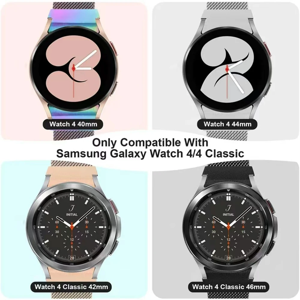 Milanese Strap for Samsung Galaxy Watch 5/4 44mm 40mm No Gap Stainless Steel Bracelet for Galaxy Watch 5 Pro/4 Classic 46mm 42mm