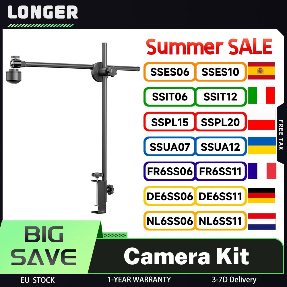 Kit de caméra LONGER LightBurn pour graveurs laser, positionnement automatique de précision HD 5MP, vue 740x560mm, traçage d'image, vue du travail