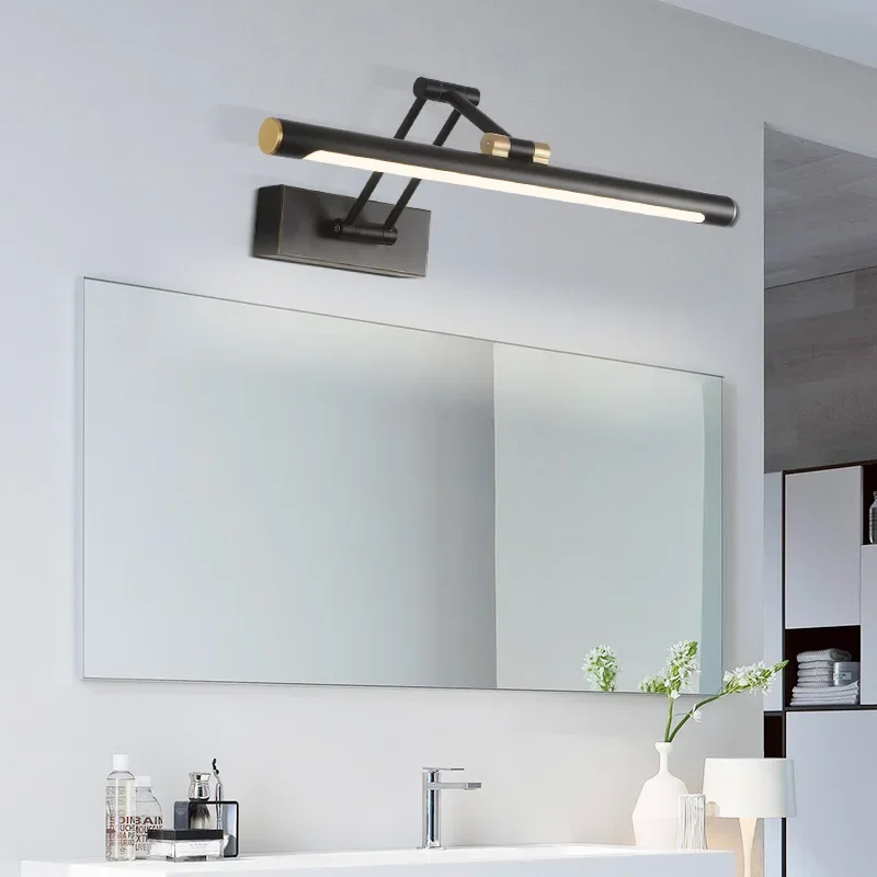 Bathroom Mirror Headlight Collapsible Adjustable Wall Light Washbasin Bathroom Mirror Cabinet LED Makeup Mirror Headlight